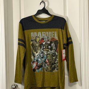 Marvel Heroes Olive and Black Graphic Tee